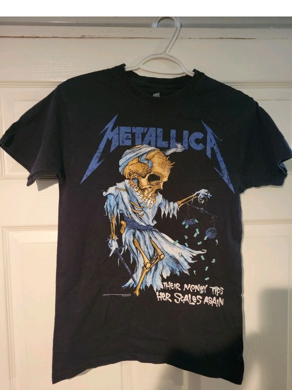 Metallica Their Money Tips The scales T-Shirt Small 2007 Hanes reprint